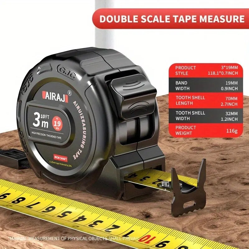 3m Easy-Read Retractable Tape Measure with Lock, Ft/Metric
