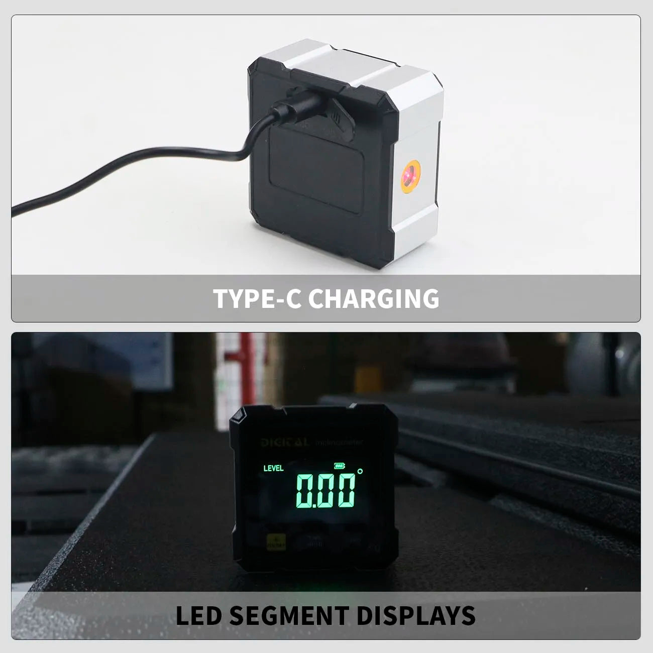 4-Side Magnetic Digital Inclinometer With Laser