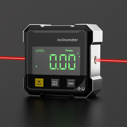 4-Side Magnetic Digital Inclinometer With Laser