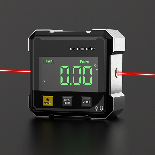 4-Side Magnetic Digital Inclinometer With Laser